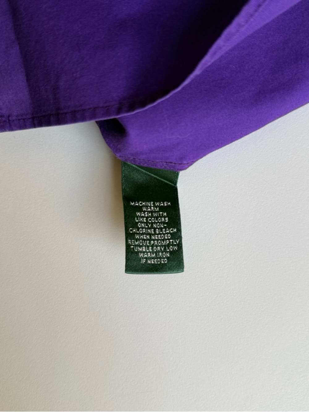 Lauren Ralph Lauren Purple Shirt Non-Iron Button-Up Size M/L 100% cotton Logo - Picture 6 of 12